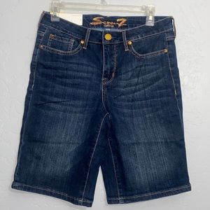 NWT Seven7 Women’s Weekend Bermuda Short Dark Wash Size 8